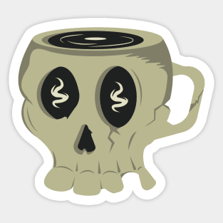 Cool skull coffee cup Sticker